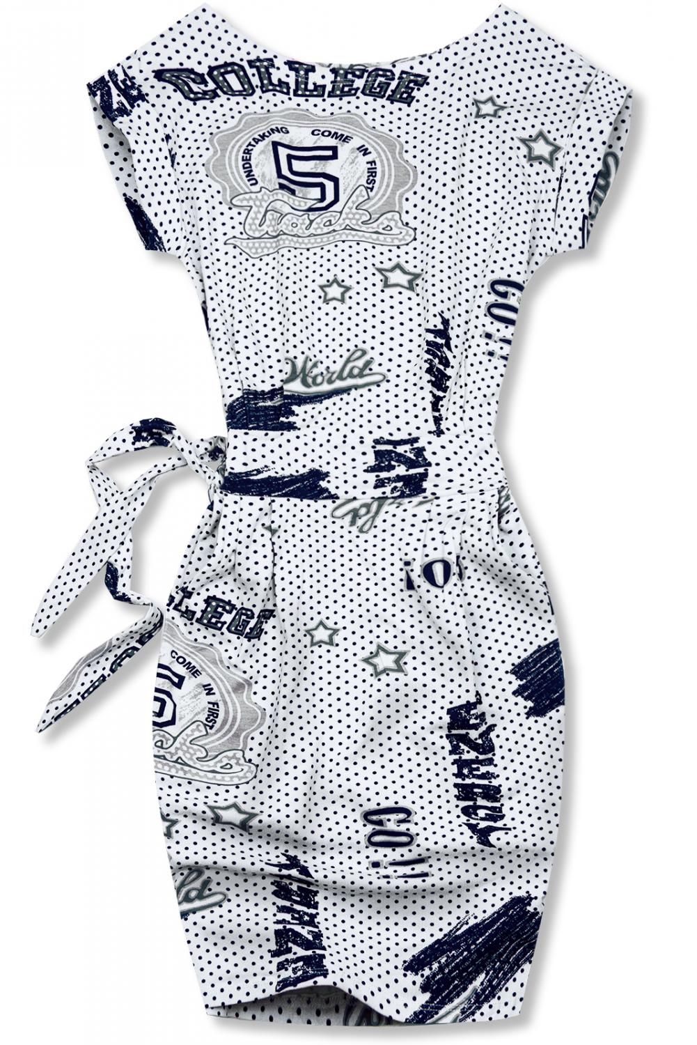 Kleid mit Bindegürtel weiß