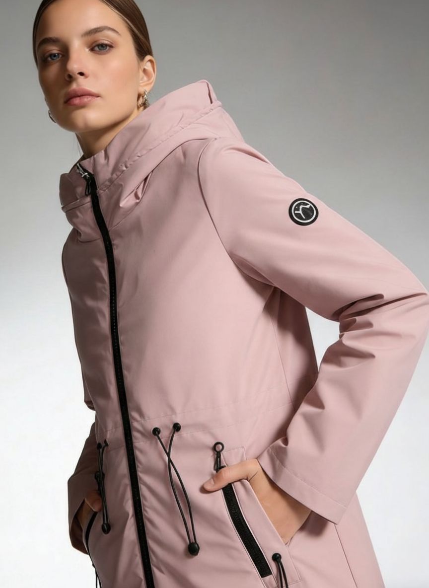 Damen-Übergangsjacke mit Kapuze - Altrosa