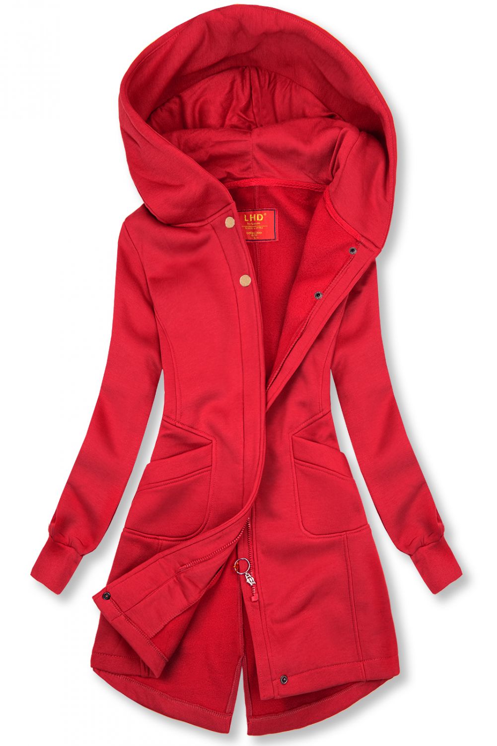 Langer Sweatmantel von LHD rot