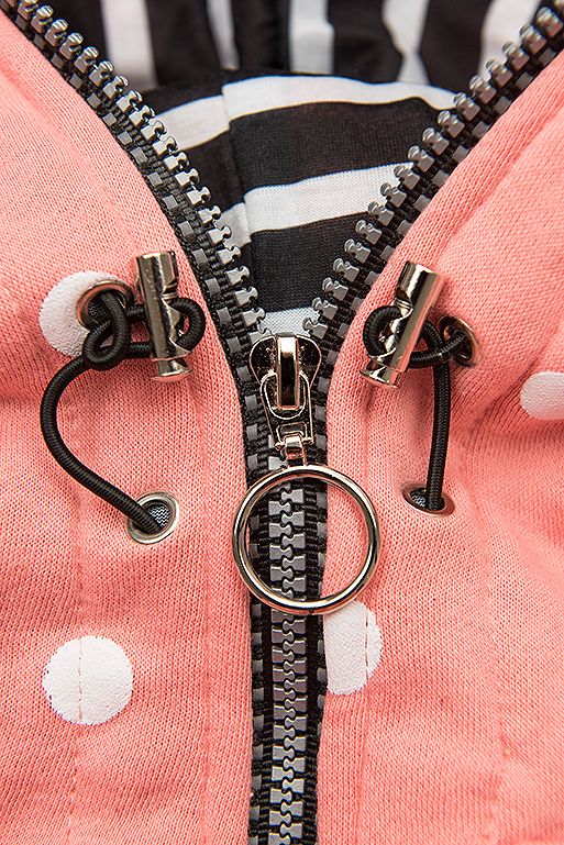 Kapuzensweatjacke mit Allover Punkte-Design aprikose
