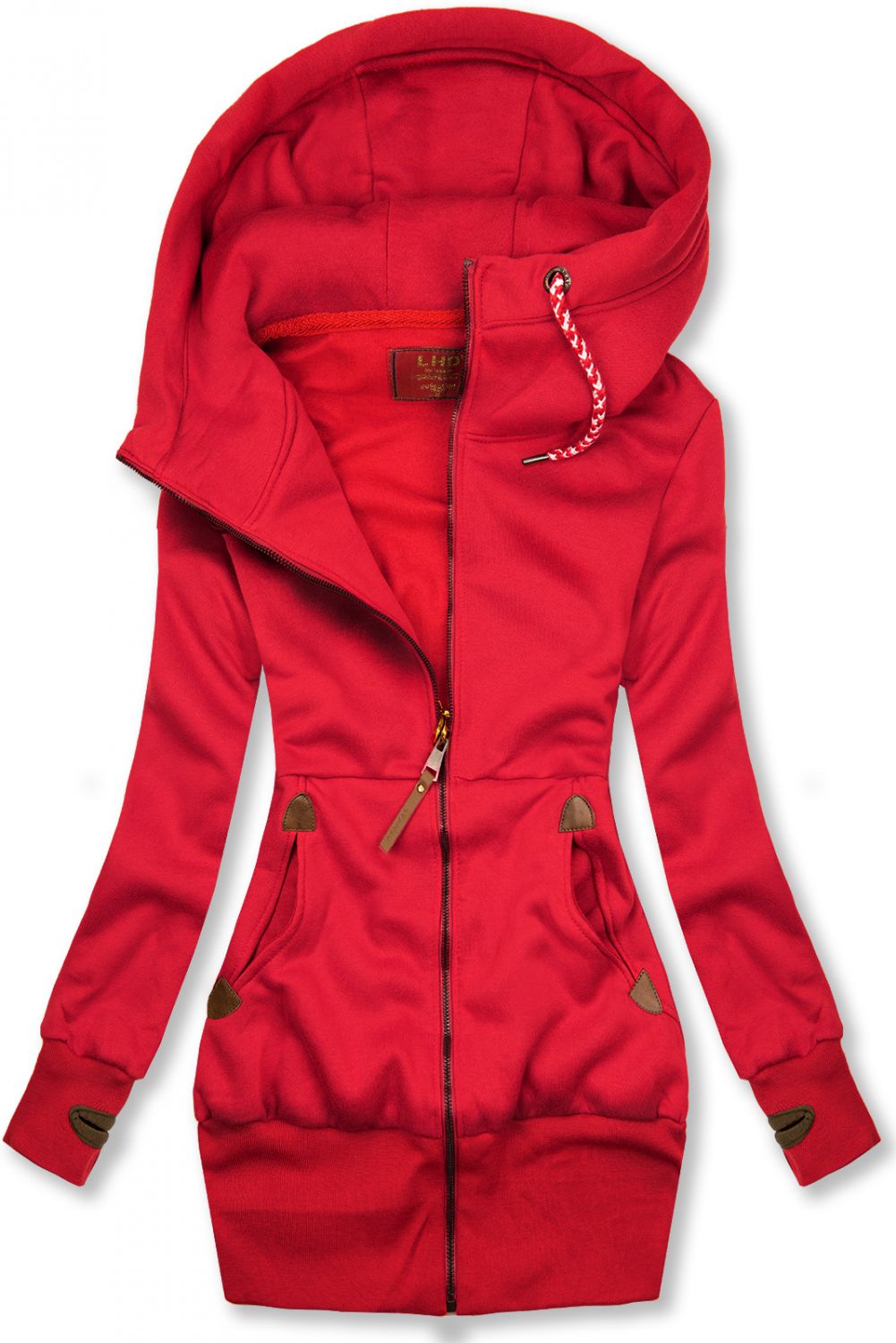 Sweatjacke mit Reißverschluss rot