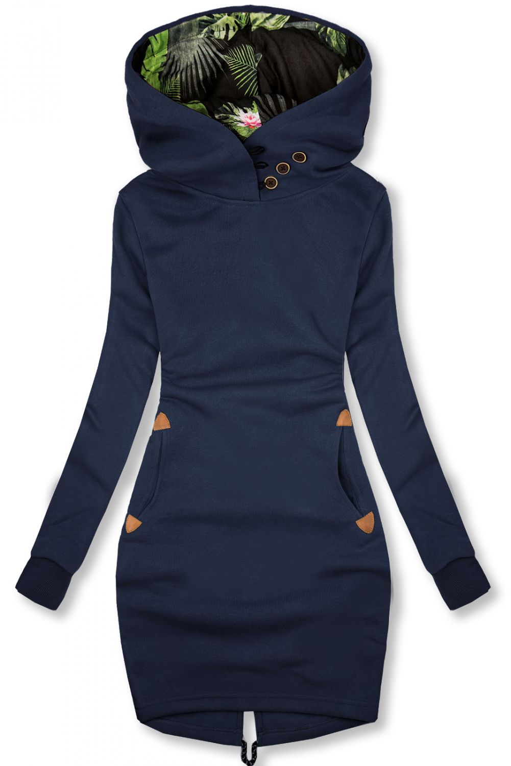 Verlängerte Sweatshirt /Sweatkleid dunkelblau