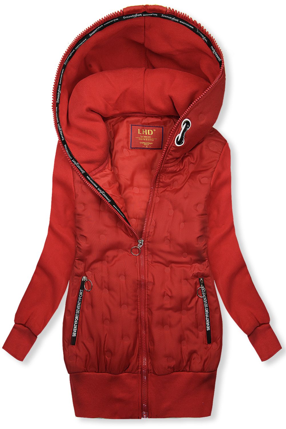 Sweatjacke mit gepunktetem Muster SPORTY Rot