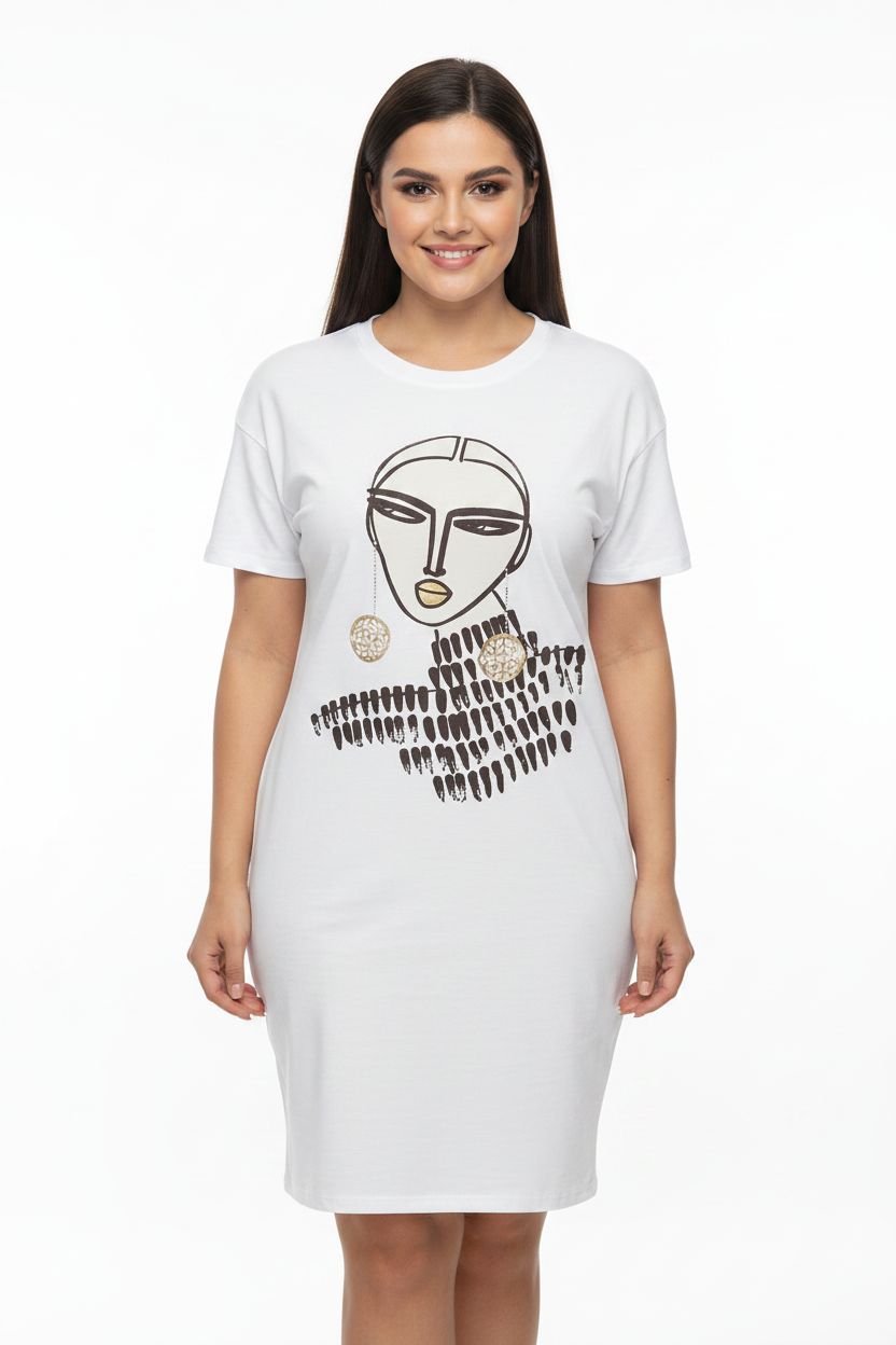 Kleid PLUS-SIZE  MODEL Braun