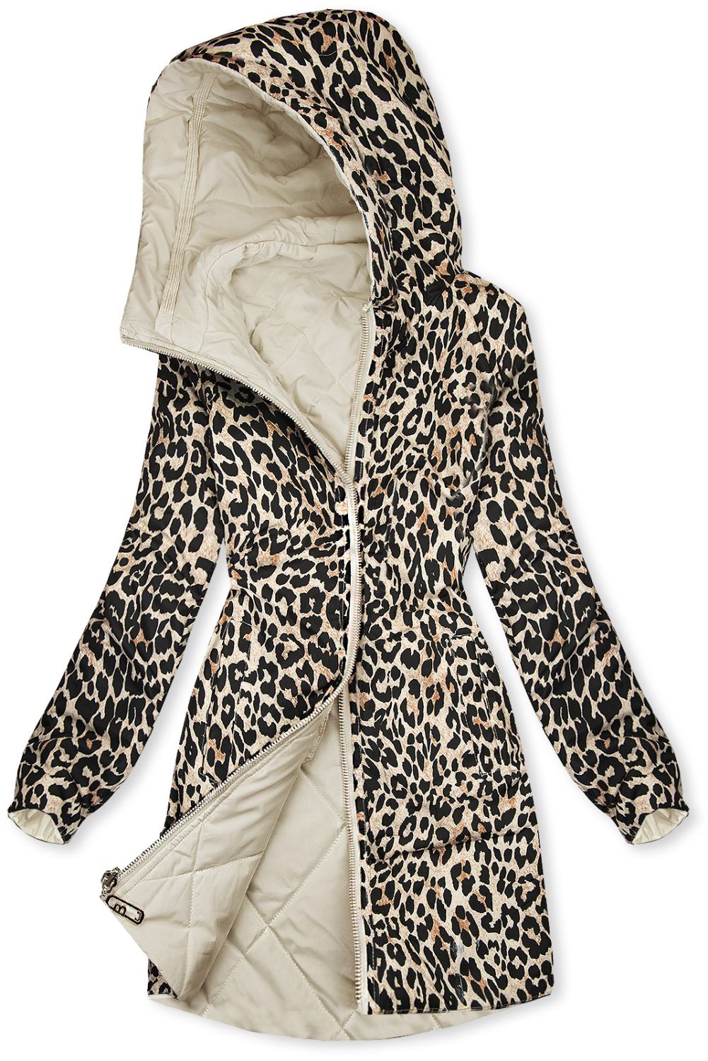 Wendejacke Beige/Leopardenmuster
