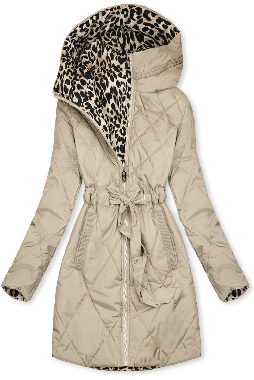 Wendejacke Dunkelbeige/Leopardenmuster