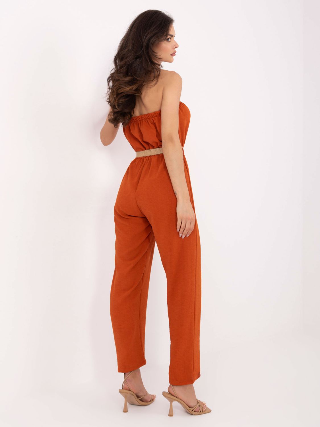 Oranger Overall mit Gürtel von RUE PARIS