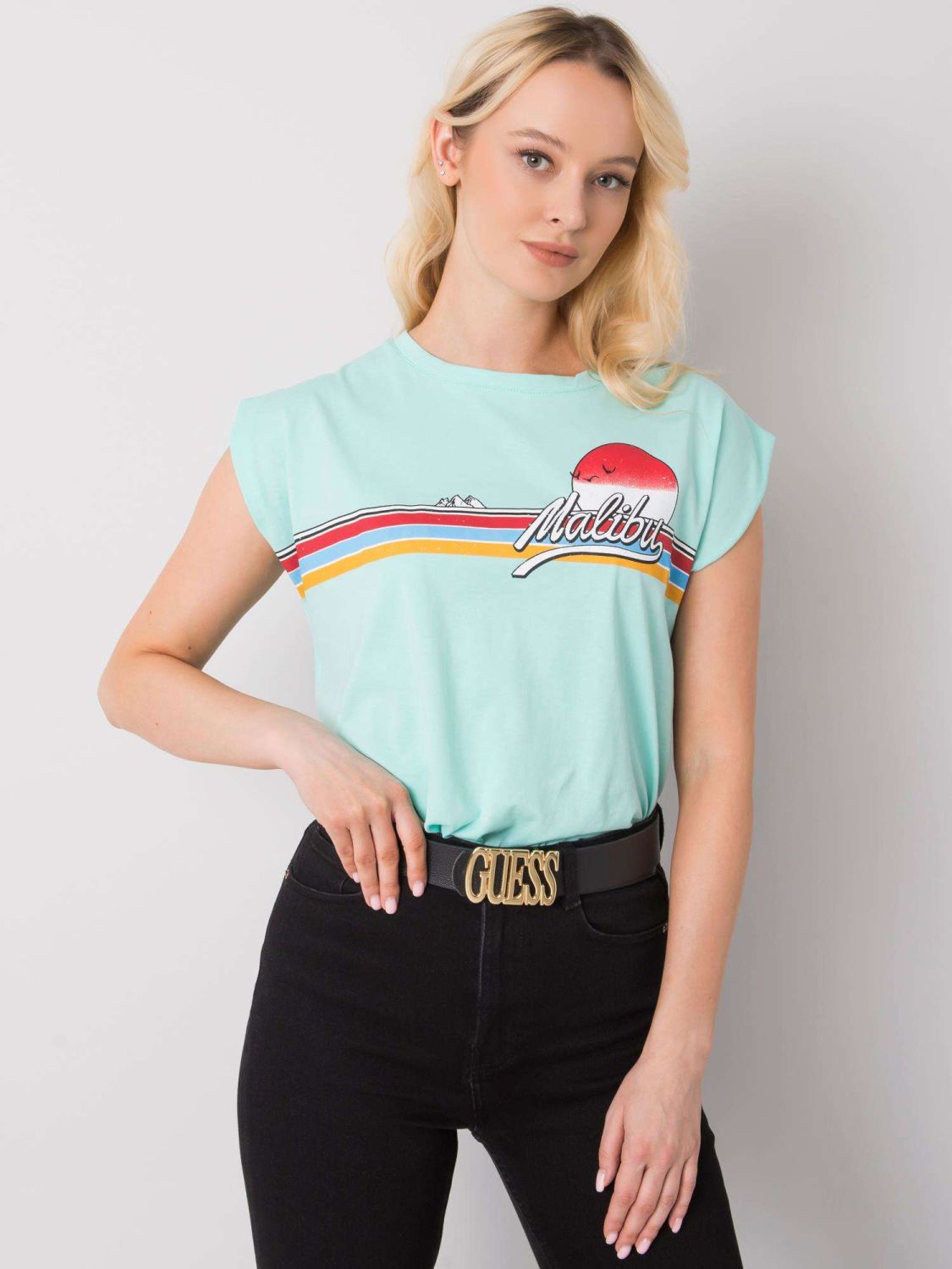 Weiches Damen T-Shirt in Mintgrün mit Druck
