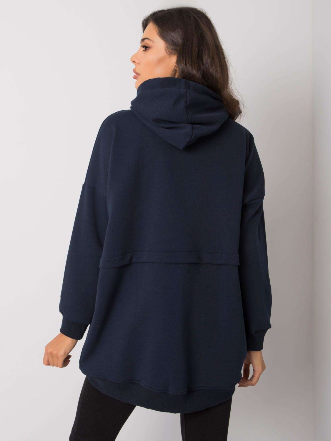 Dunkelblaue Damen Kapuzenpullover