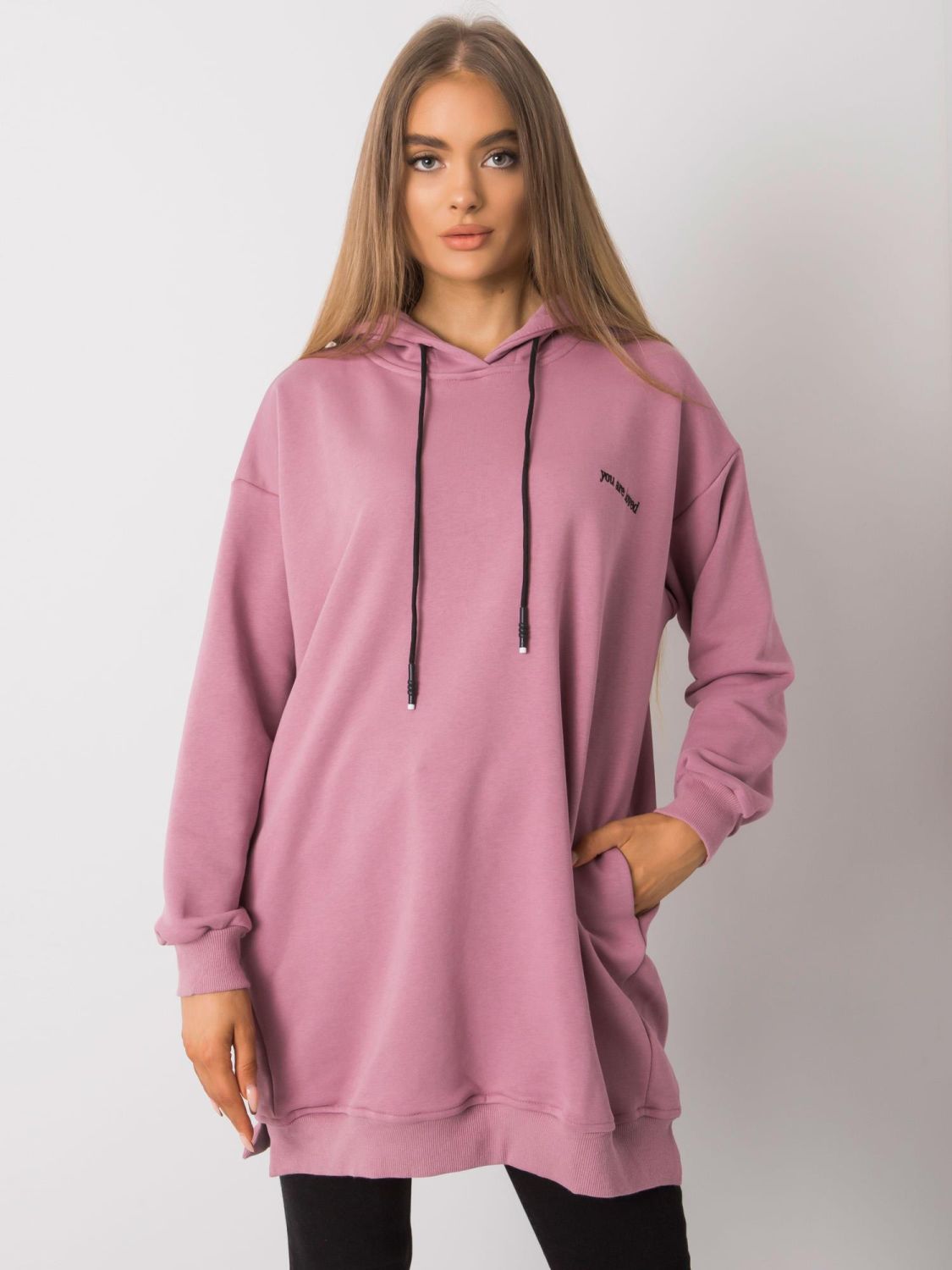 Rosa Damen Hoodie mit Kapuze