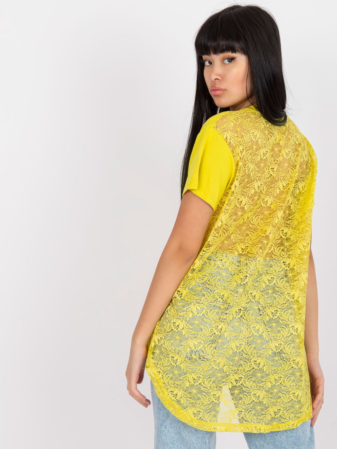 Limettengrüne Bluse mit kurzen Ärmeln