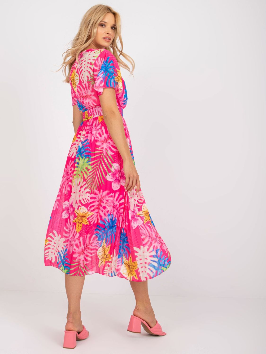 Elegantes Midi-Kleid in Dunkelrosa