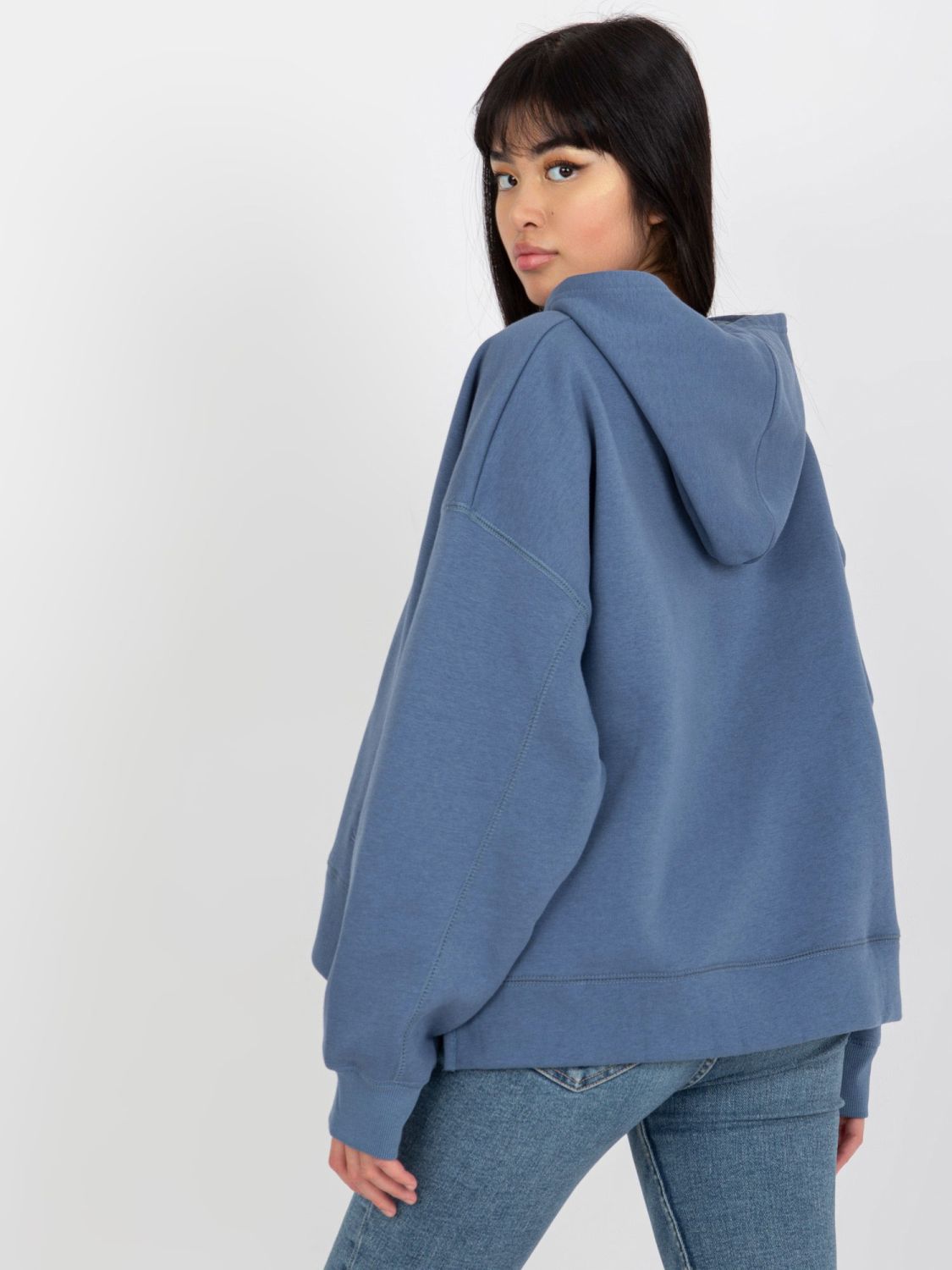 Dunkelblaue Sweatshirt mit Kapuze und Schlitzen MAYFLIES
