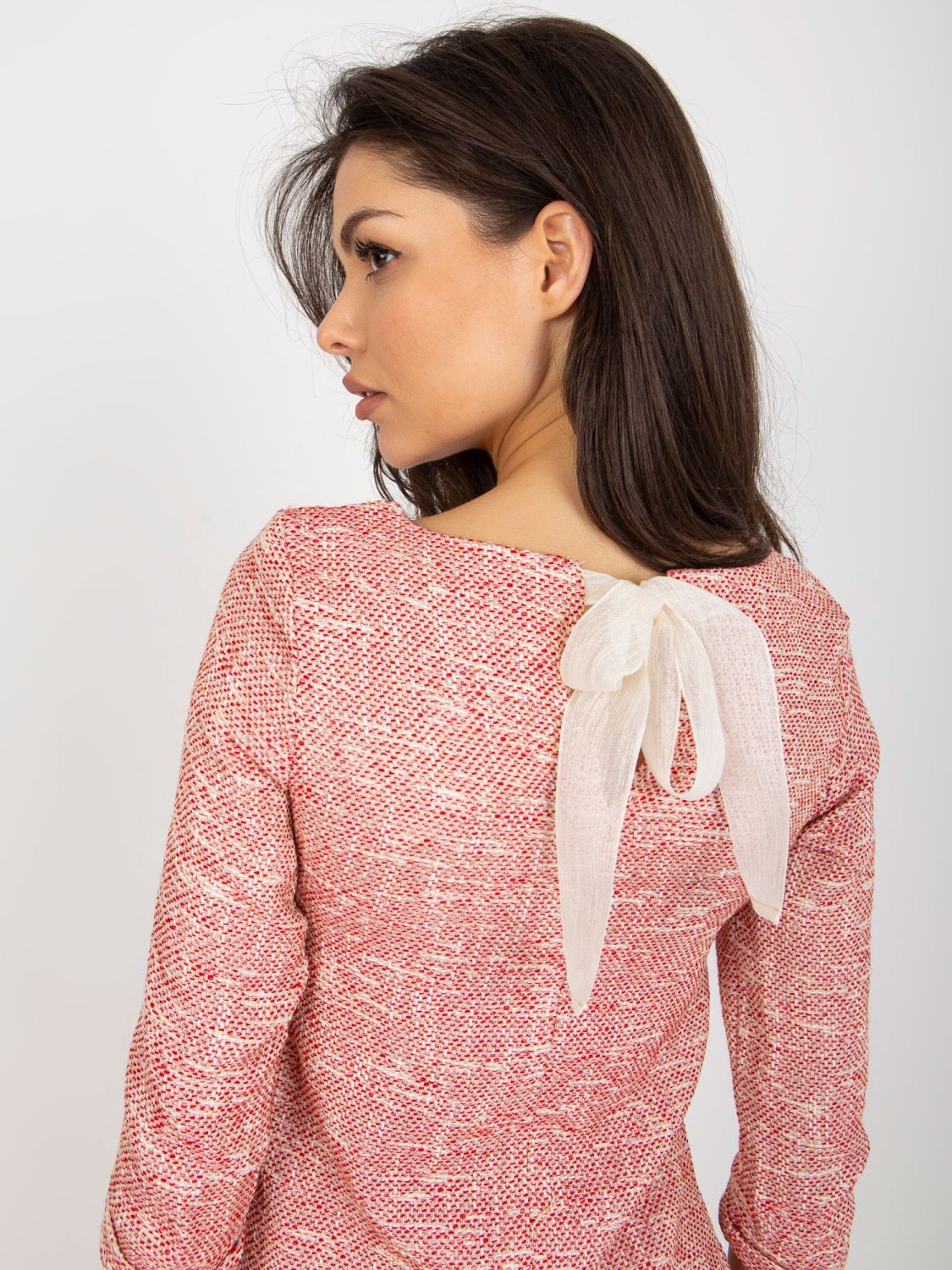 Elegante rote Bluse mit 3/4-Ärmeln