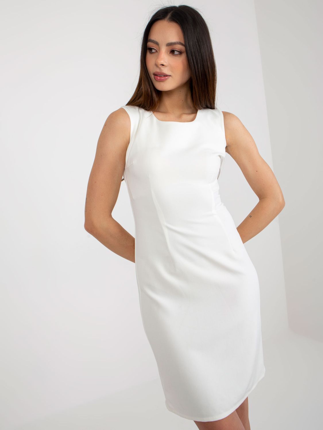 Ecru elegantes Cocktailkleid mit Bolero
