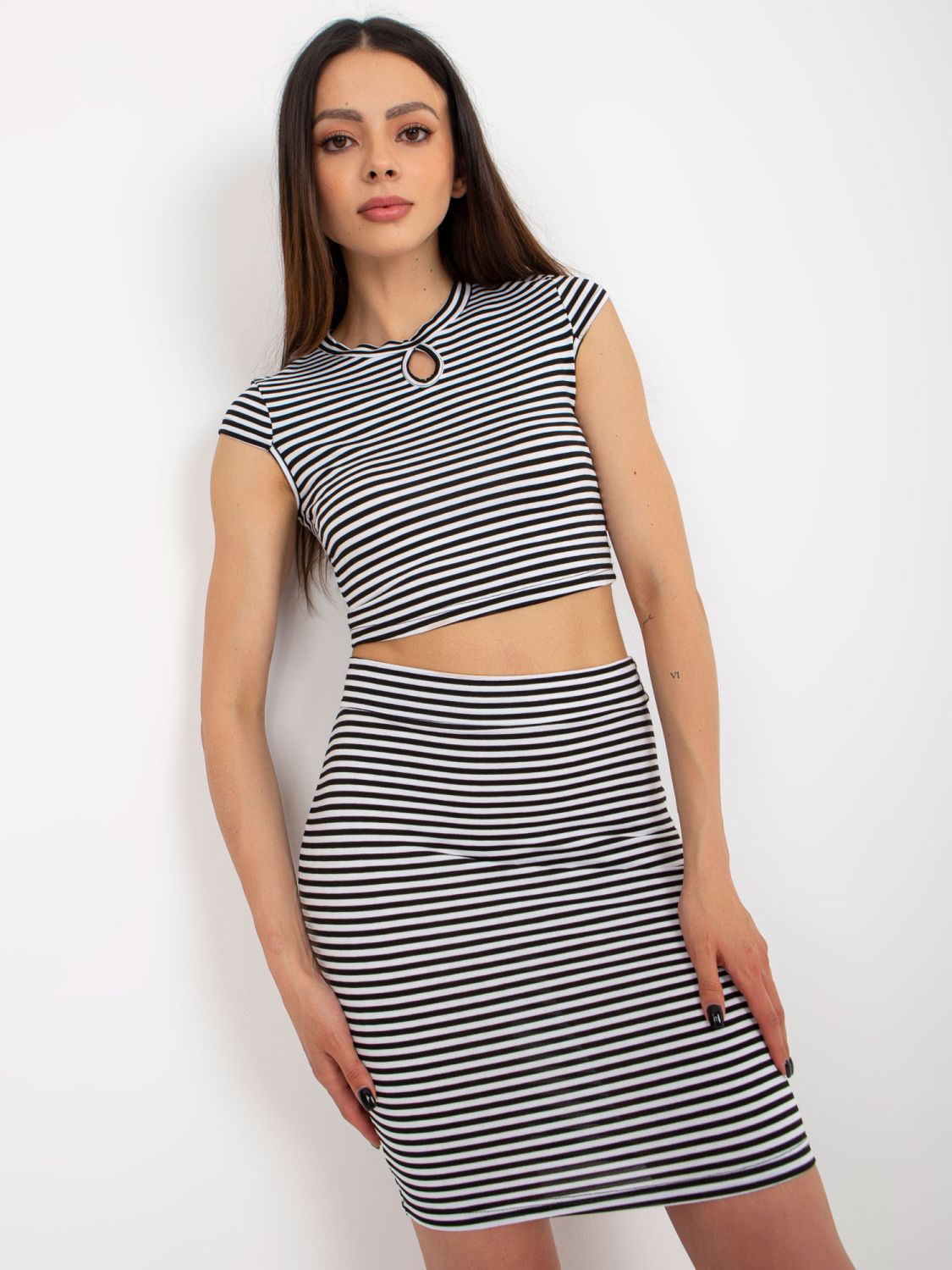 Schwarz-weißes Sommer-Casual-Set OCH BELLA