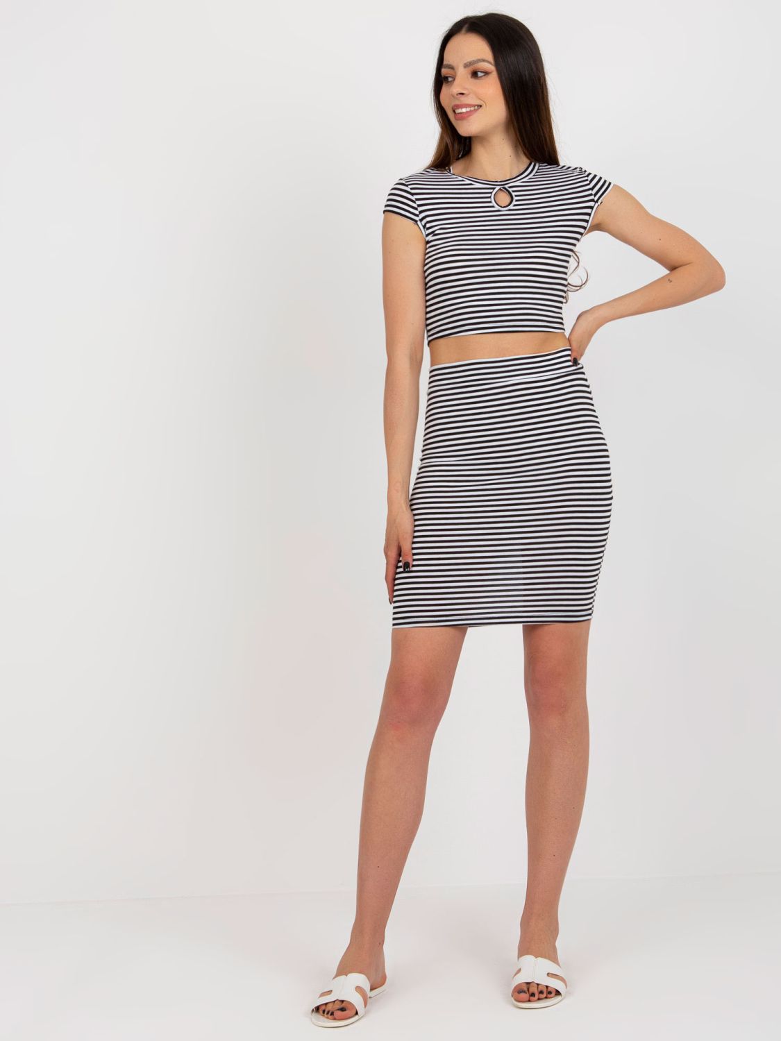 Schwarz-weißes Sommer-Casual-Set OCH BELLA