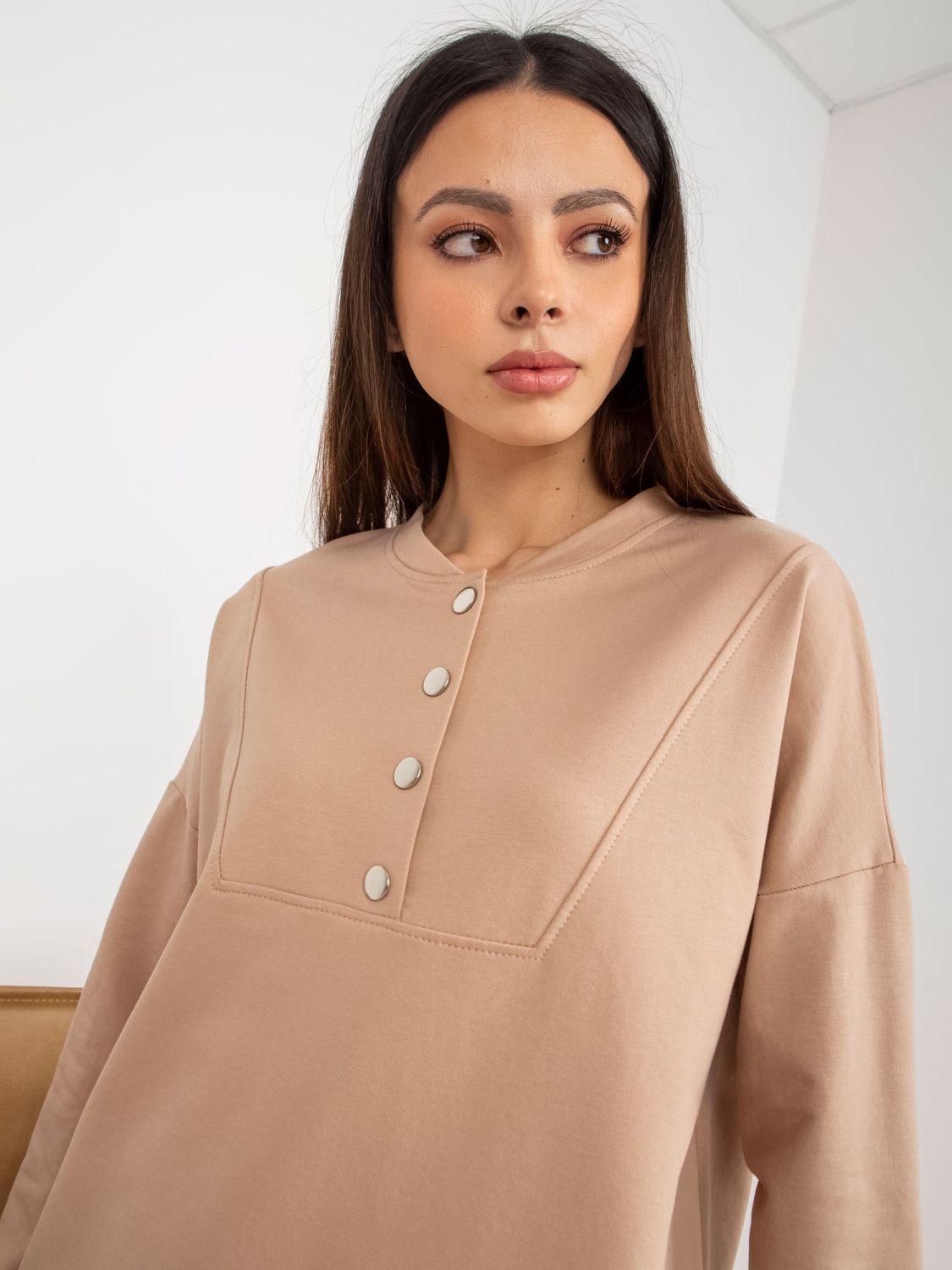 Brauner Casual-Set mit Sweatshirt