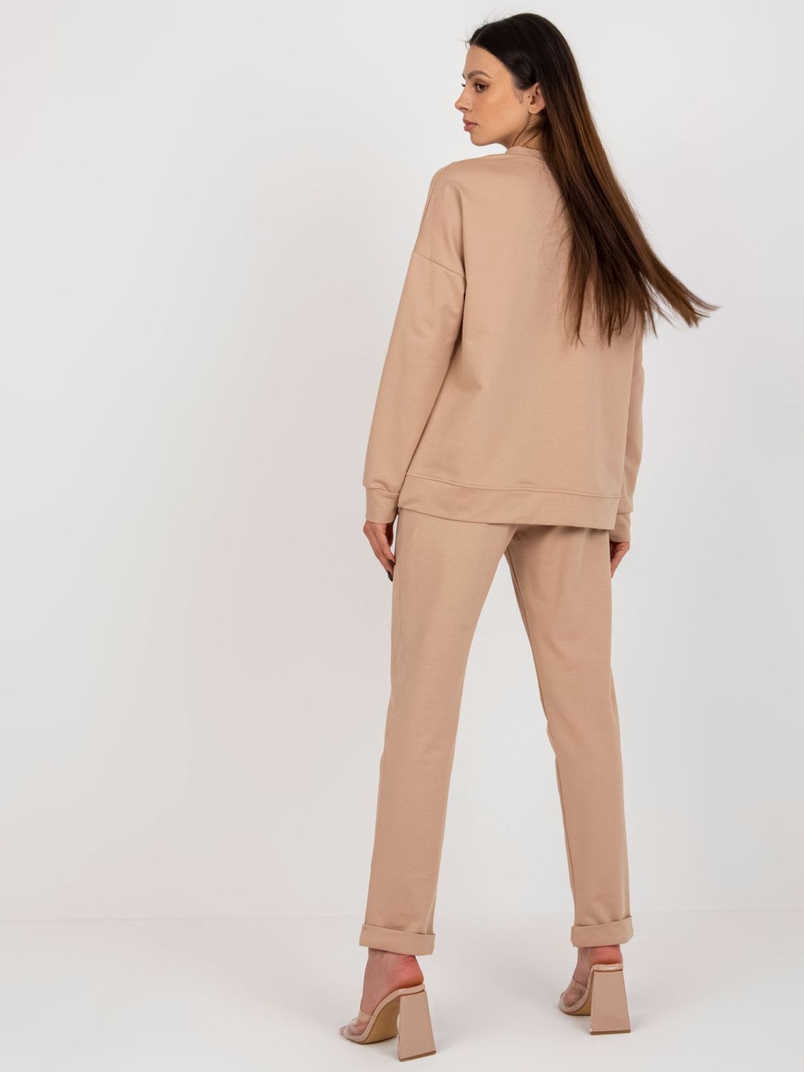 Brauner Casual-Set mit Sweatshirt