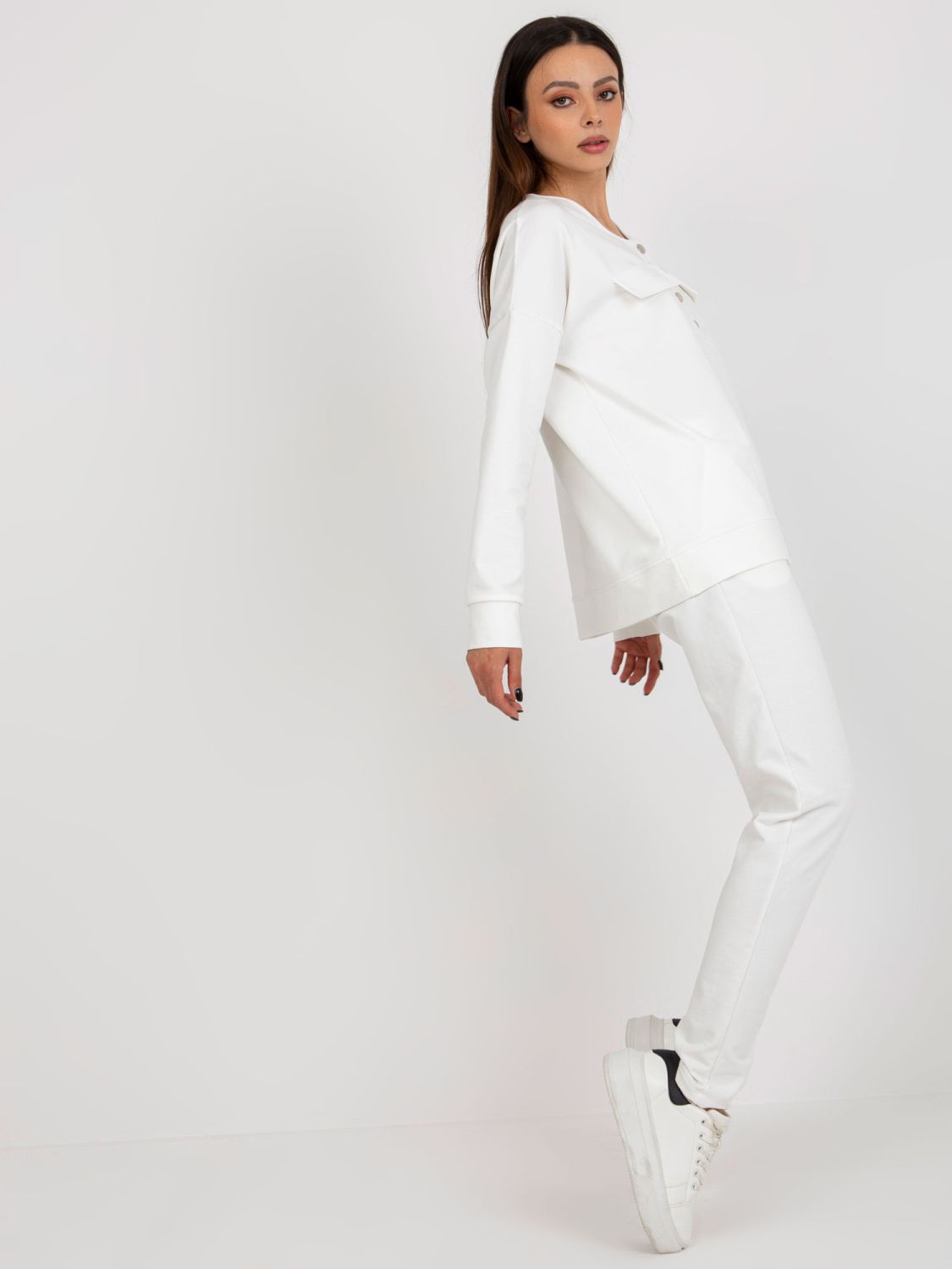 Ecru Set mit langen Hosen