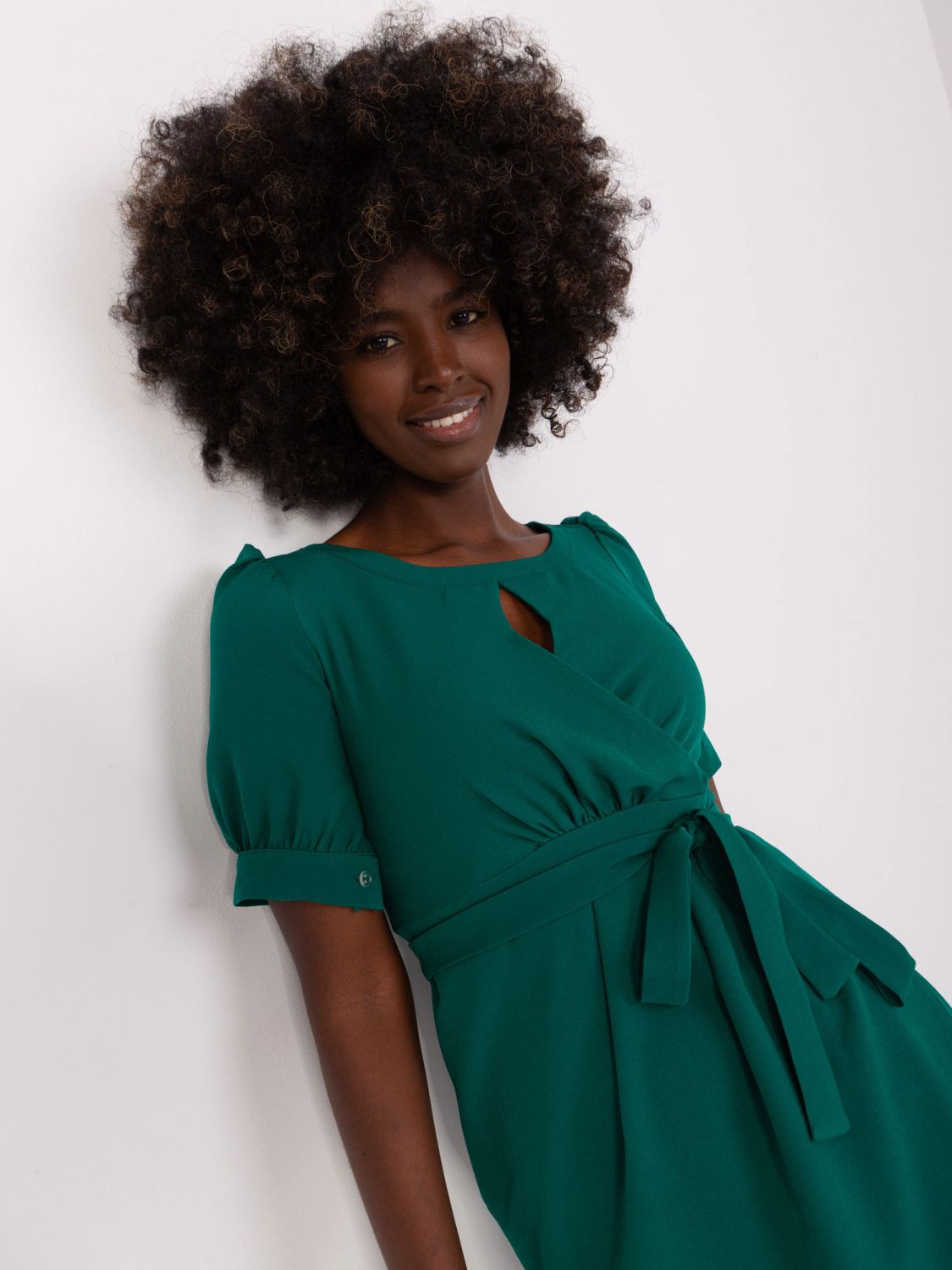 Dunkelgrünes Cocktailkleid Severin