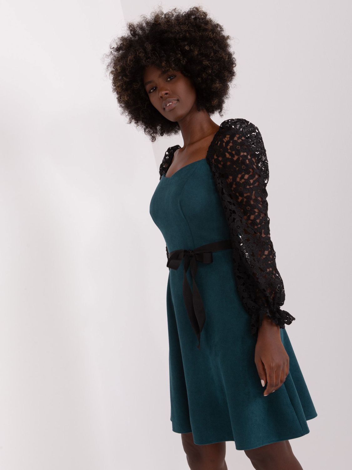 Meeresfarbene ausgestellte Cocktailkleid Marbella