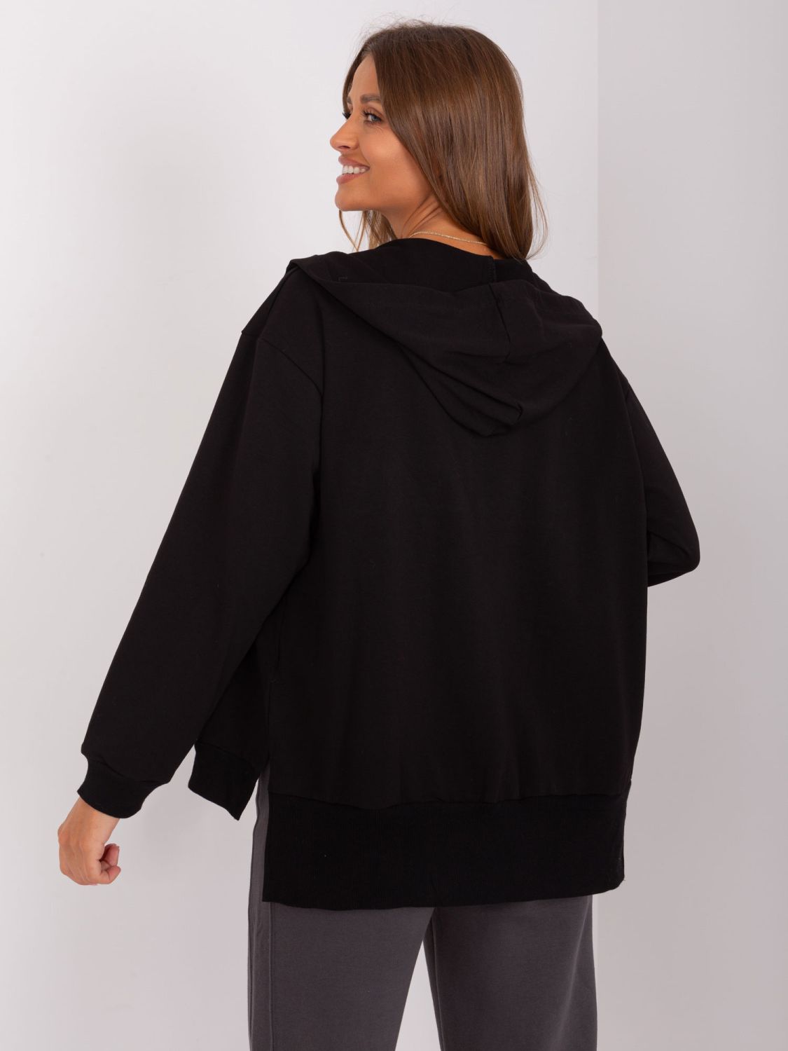 Schwarze asymmetrische Sweatjacke
