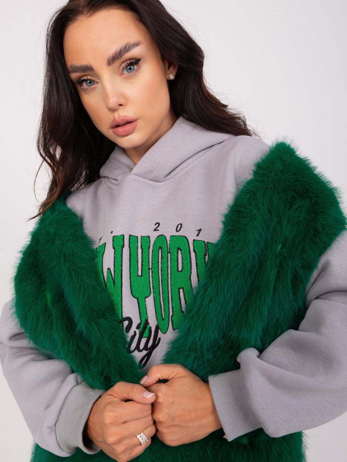 Dunkelgrüne Damen-Fleeceweste