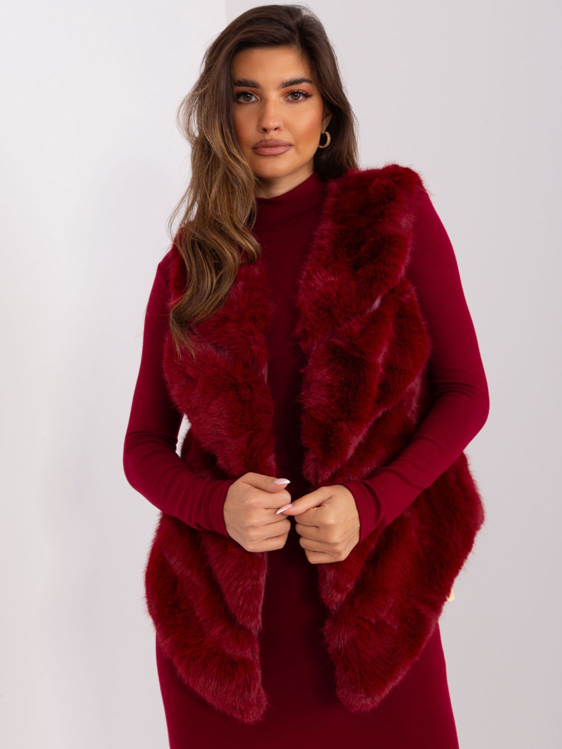 Bordeaux asymmetrische Damenweste