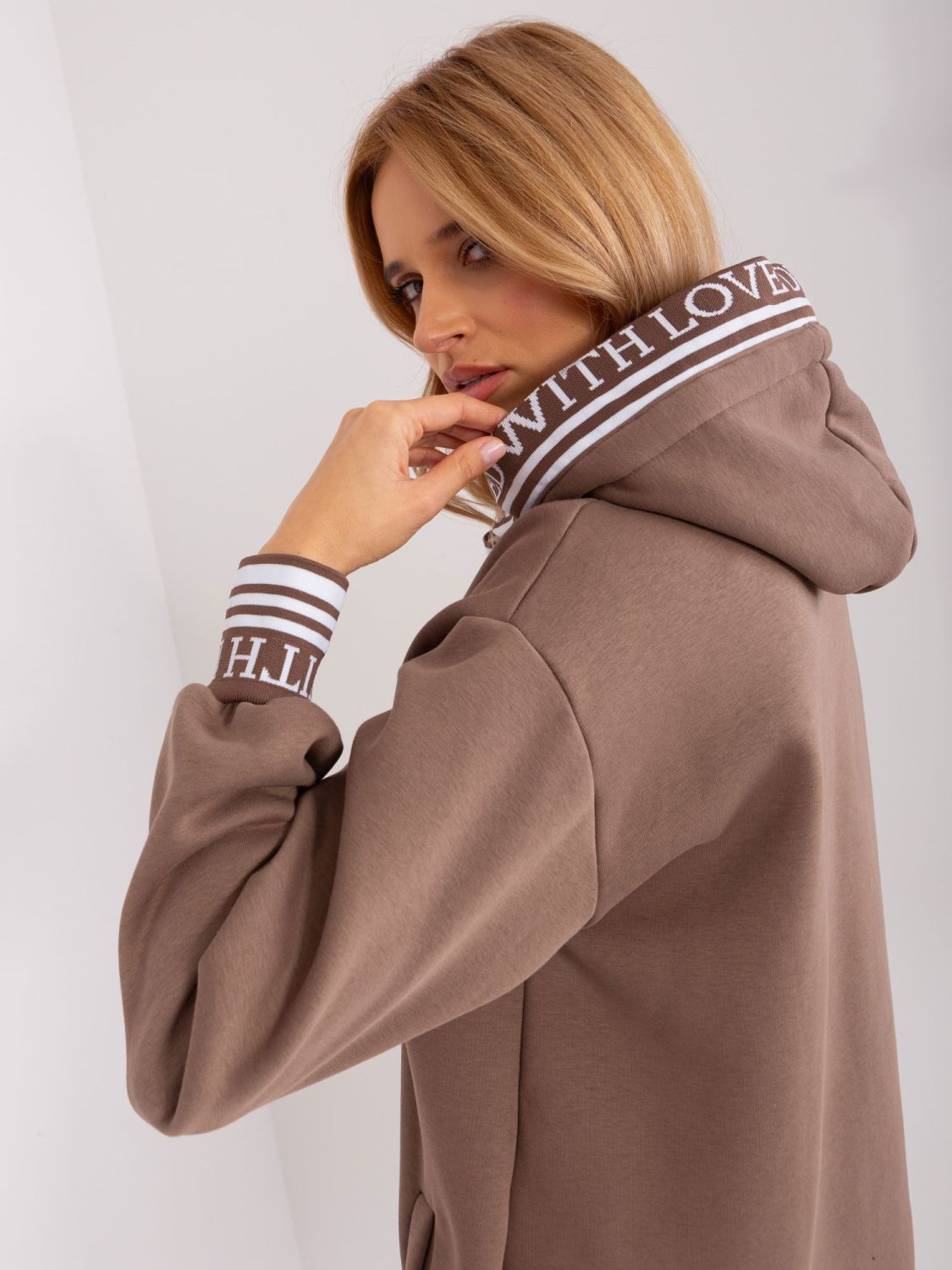 Braunes Damen Sweatkleid mit Futter