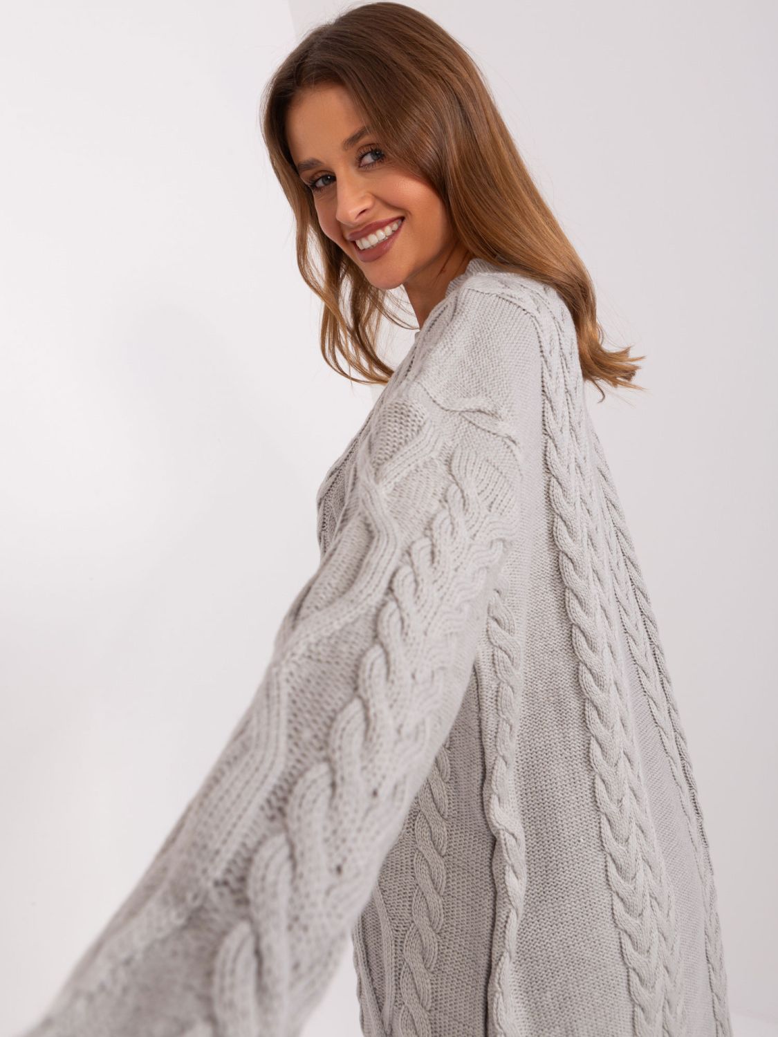 Stilvolles graues Midi-Kleid