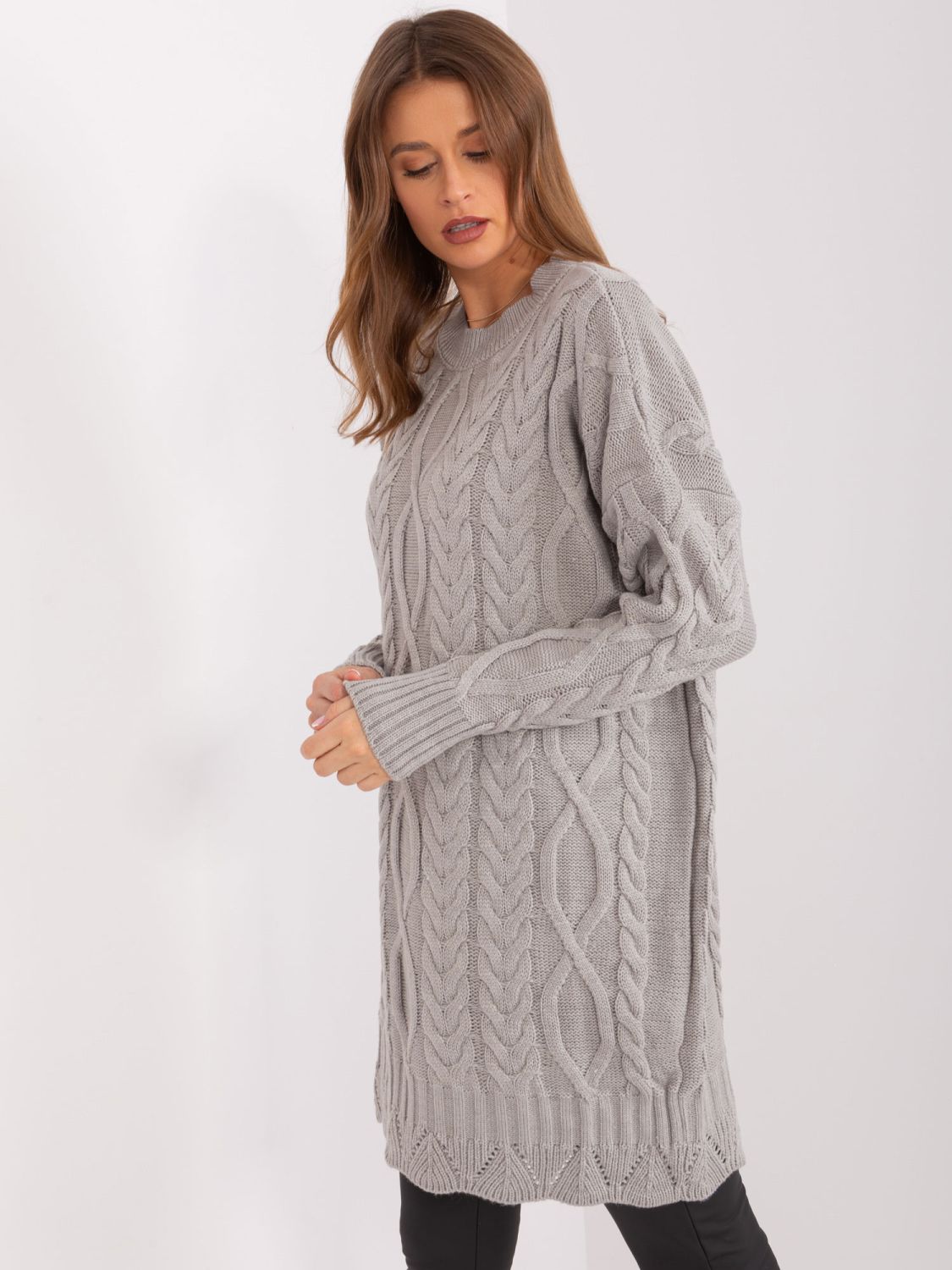 Stilvolles graues Midi-Kleid