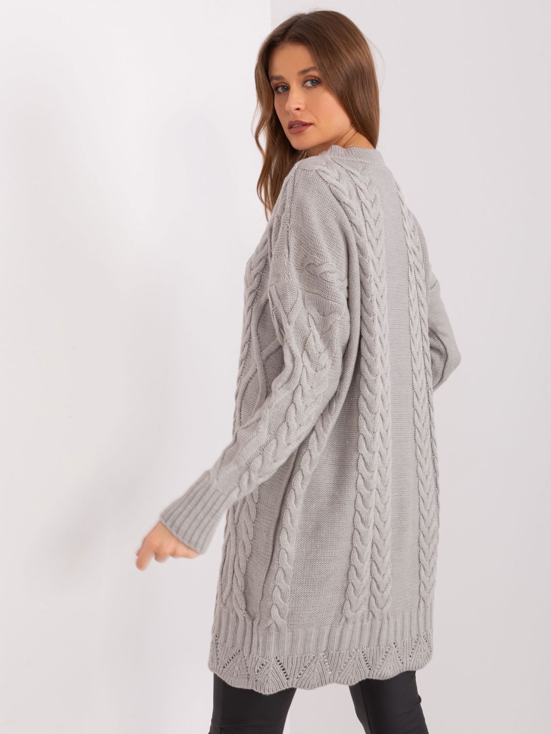 Stilvolles graues Midi-Kleid