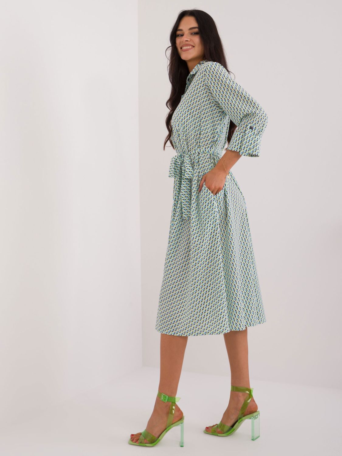 Bequeme Midi-Kleid mit Druck