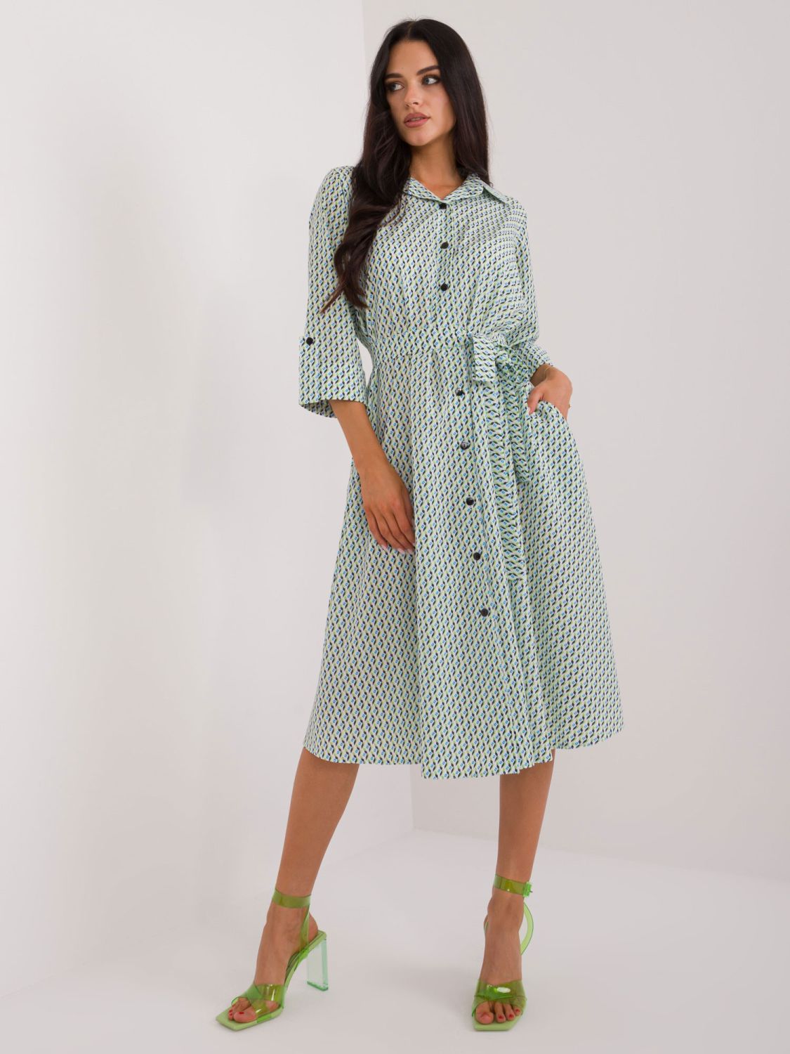 Bequeme Midi-Kleid mit Druck