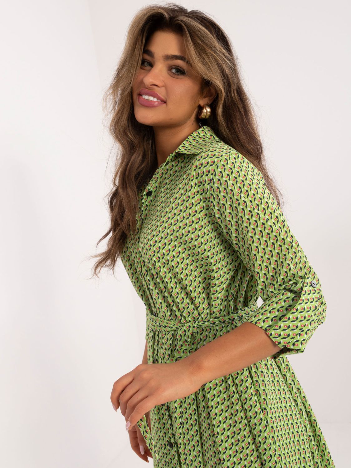 Stilvolles Midi-Kleid mit 3/4-Ärmeln