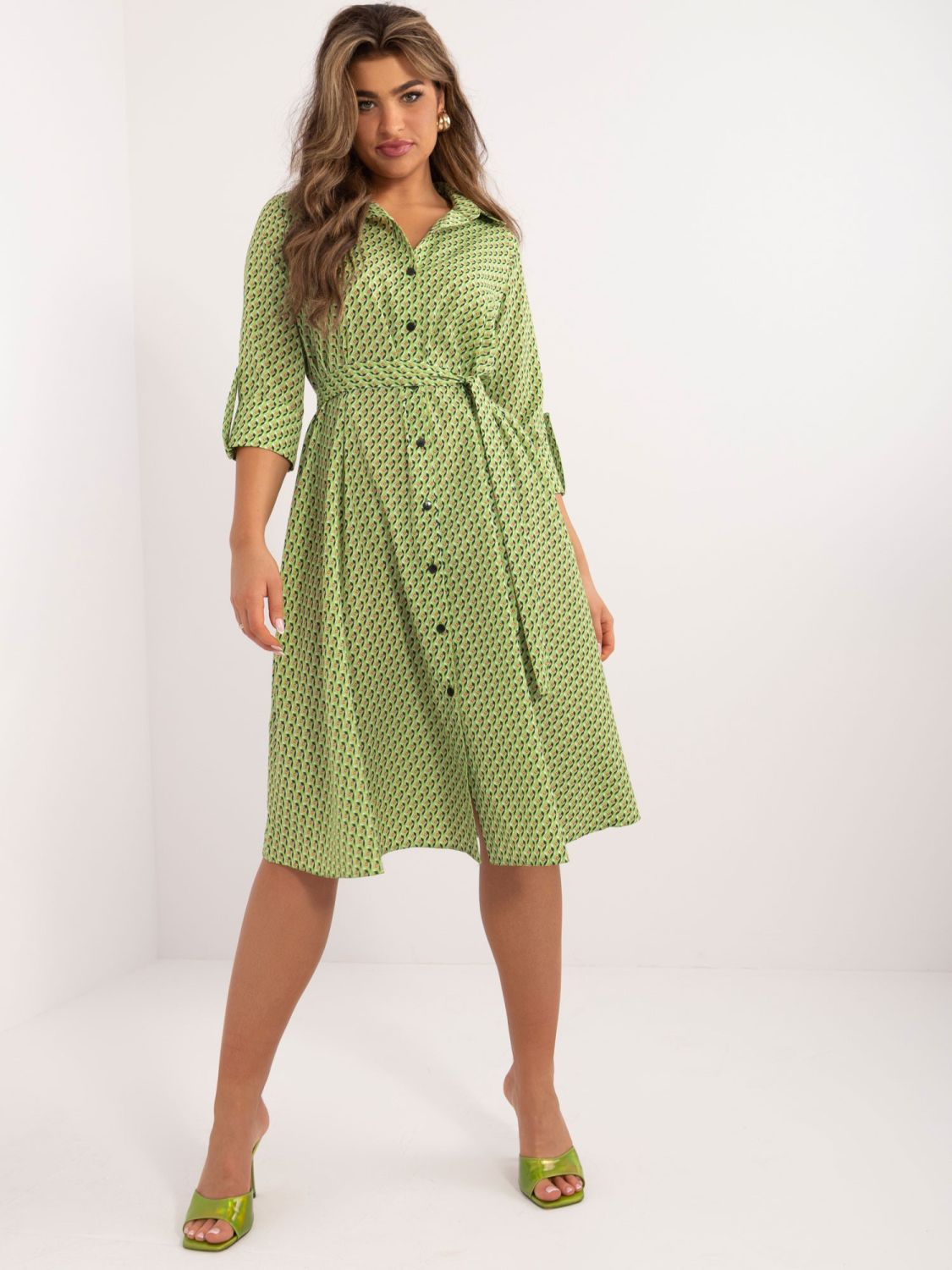 Stilvolles Midi-Kleid mit 3/4-Ärmeln