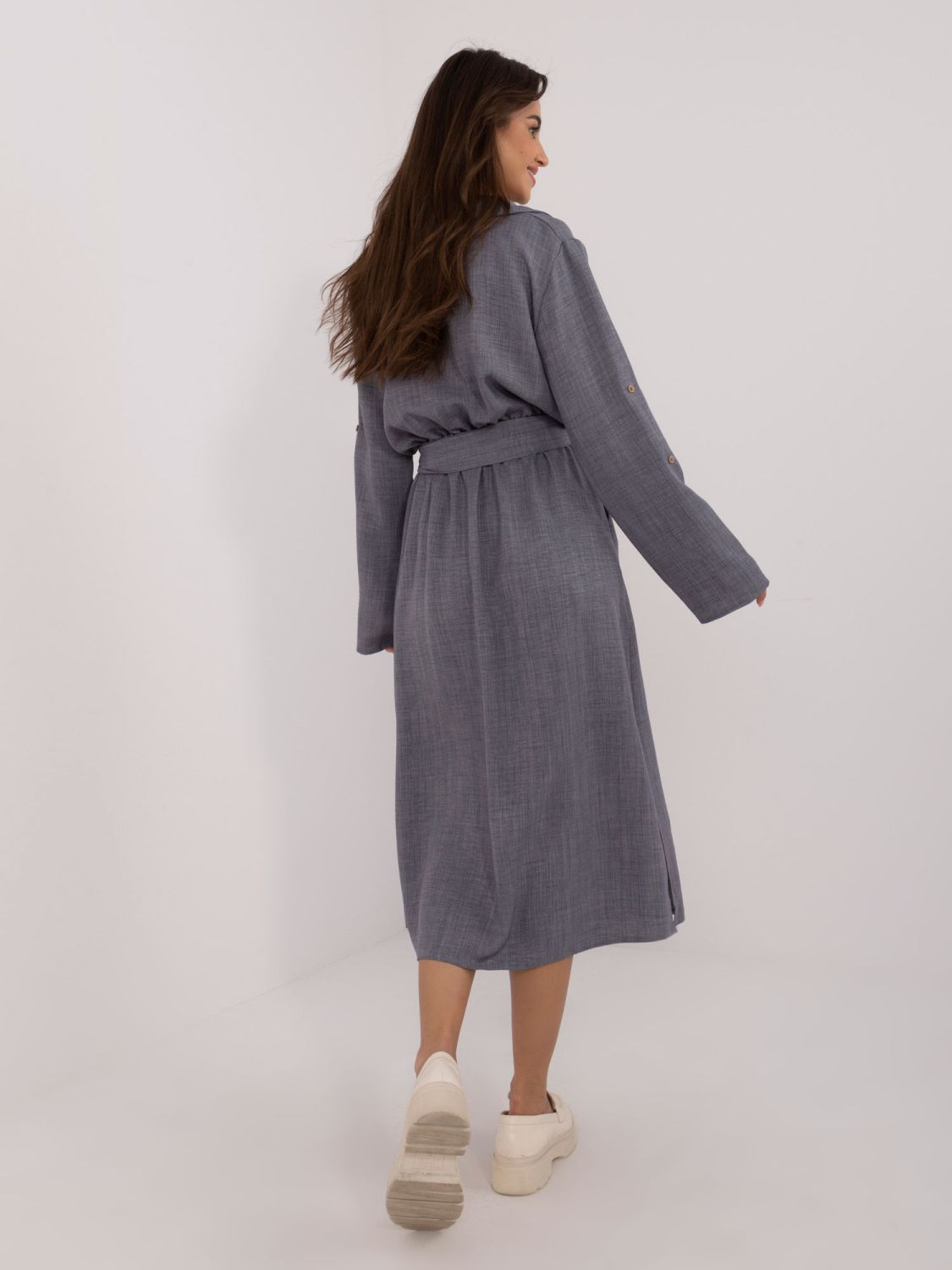 Elegantes ausgestelltes Kleid in Dunkelgrau