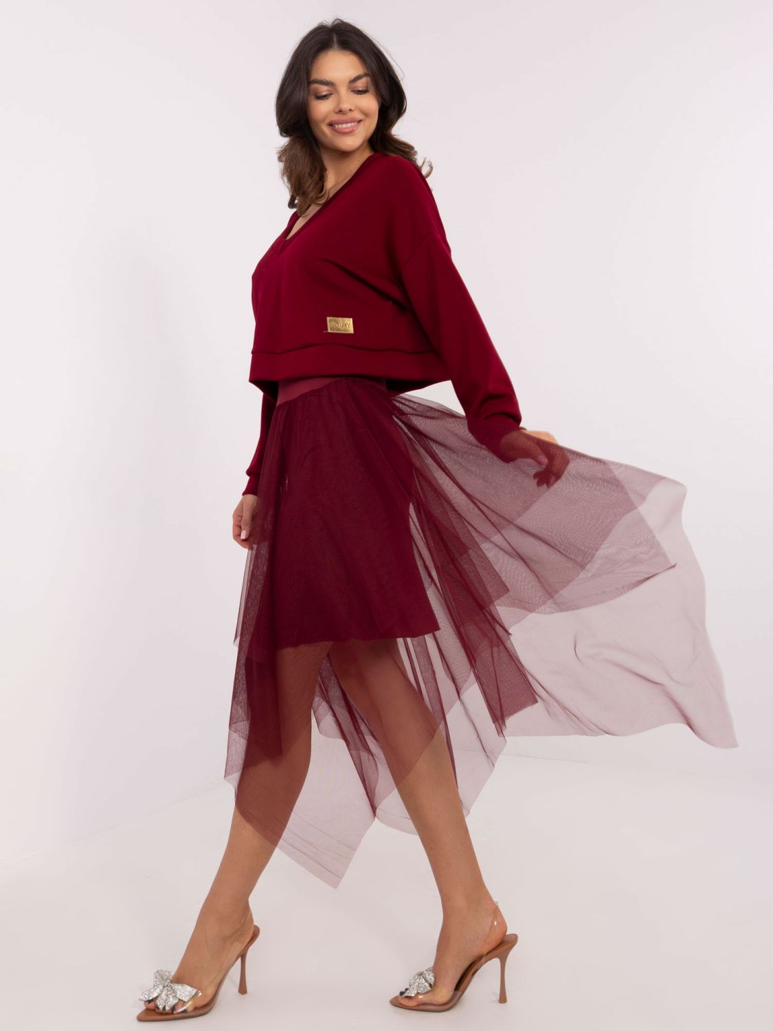 Eleganter Komplettanzug in Bordeaux