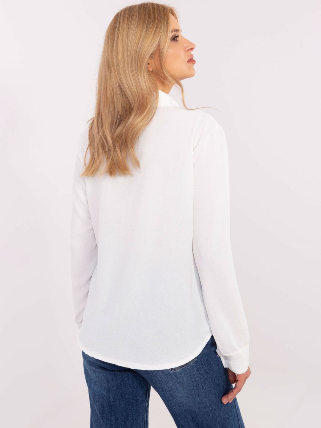 Elegante ecru Bluse mit Schleife