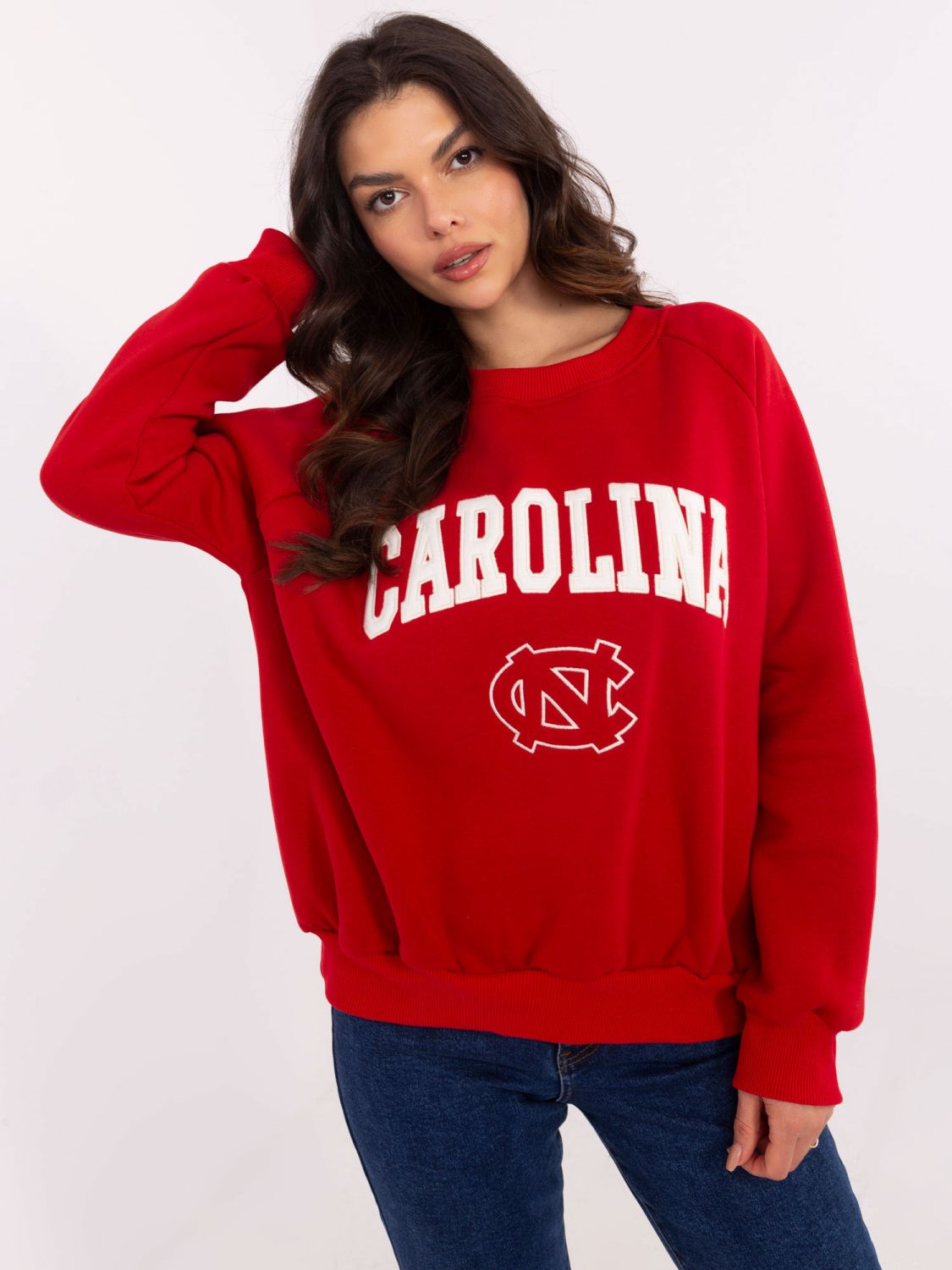 Rote Sweatshirt mit langen Ärmeln