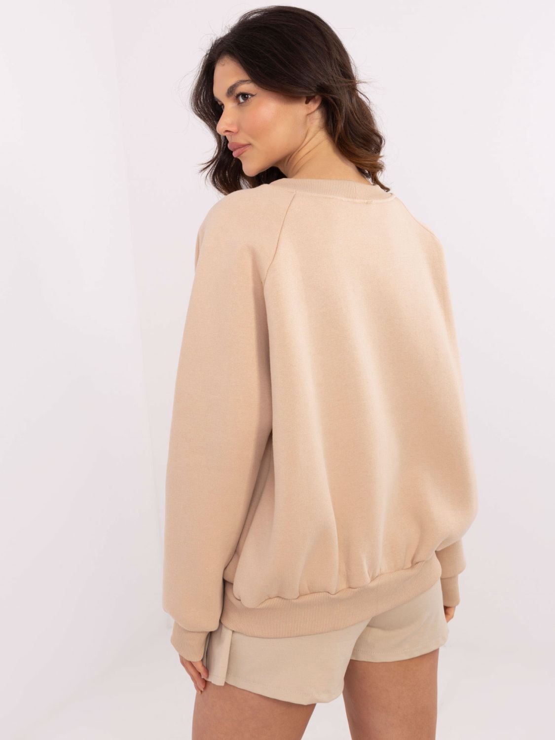 Beige Sweatshirt mit langen Ärmeln