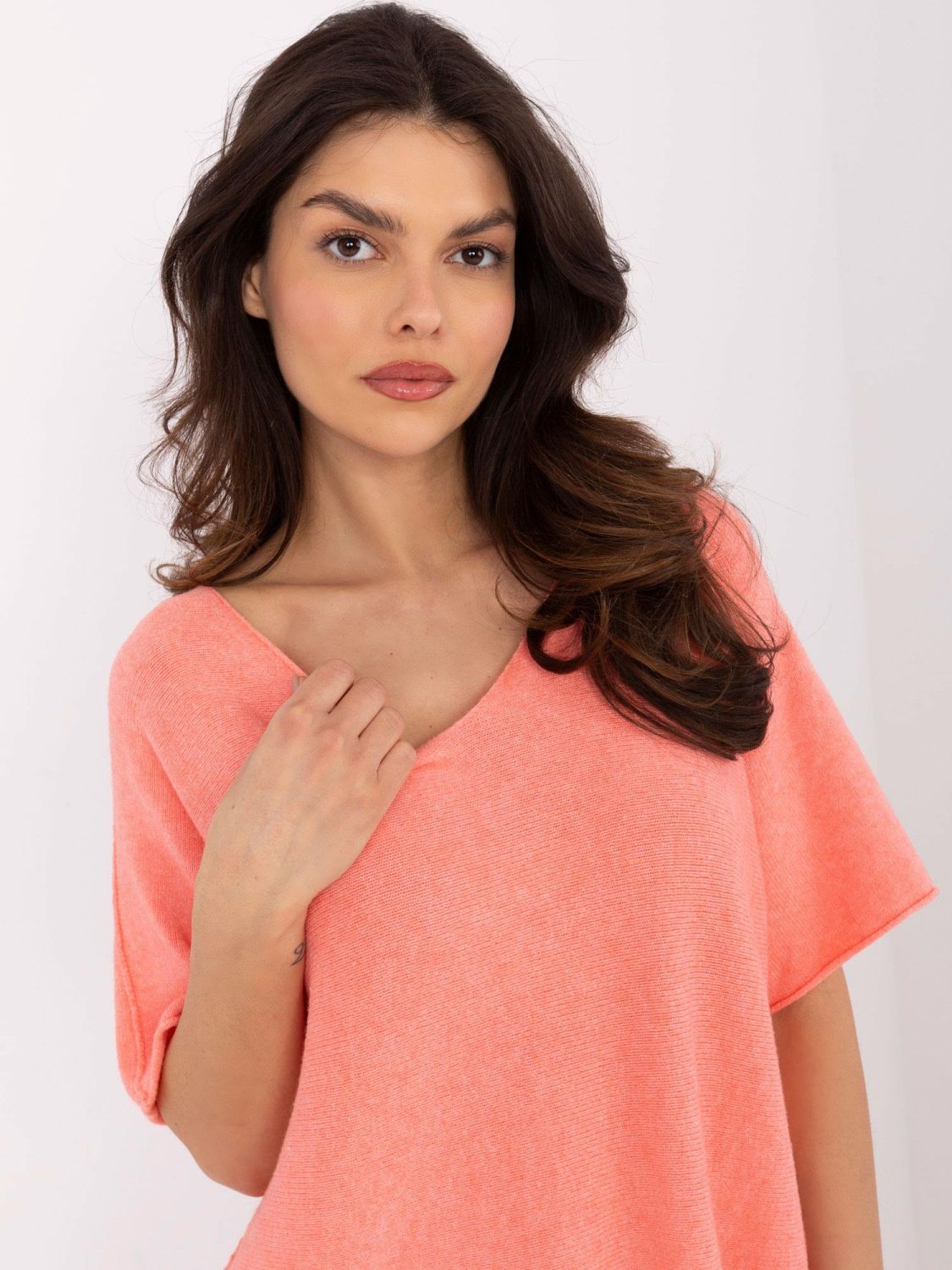 Bequemer Pullover in Pfirsichfarbe