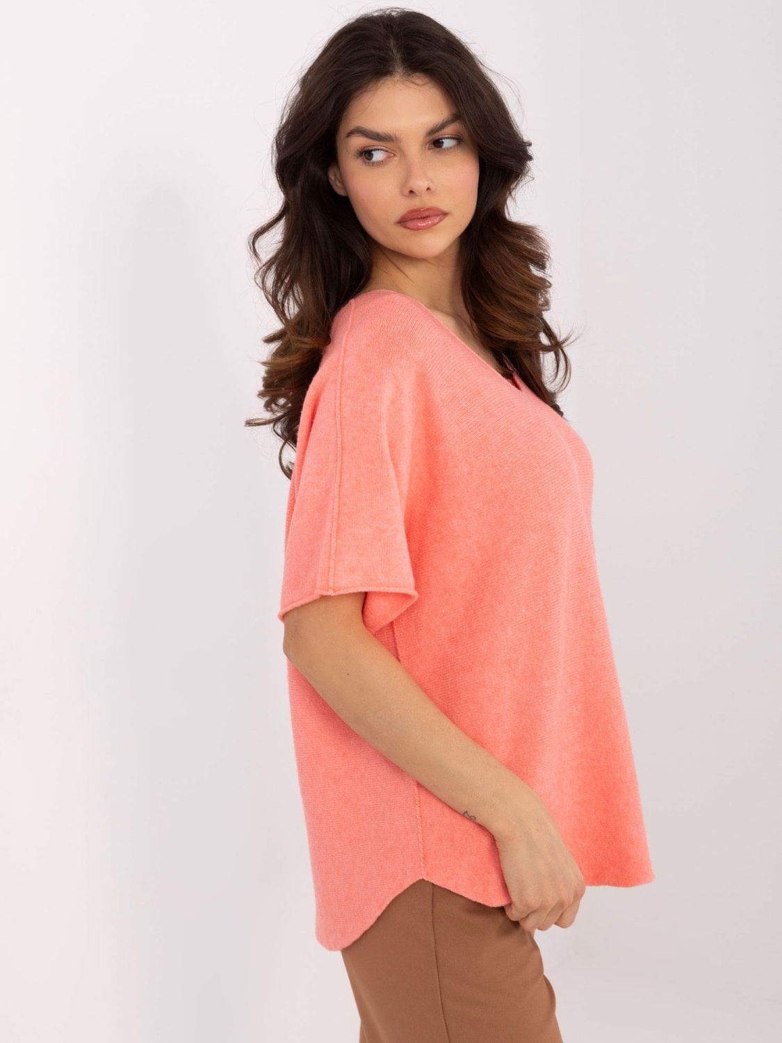 Bequemer Pullover in Pfirsichfarbe