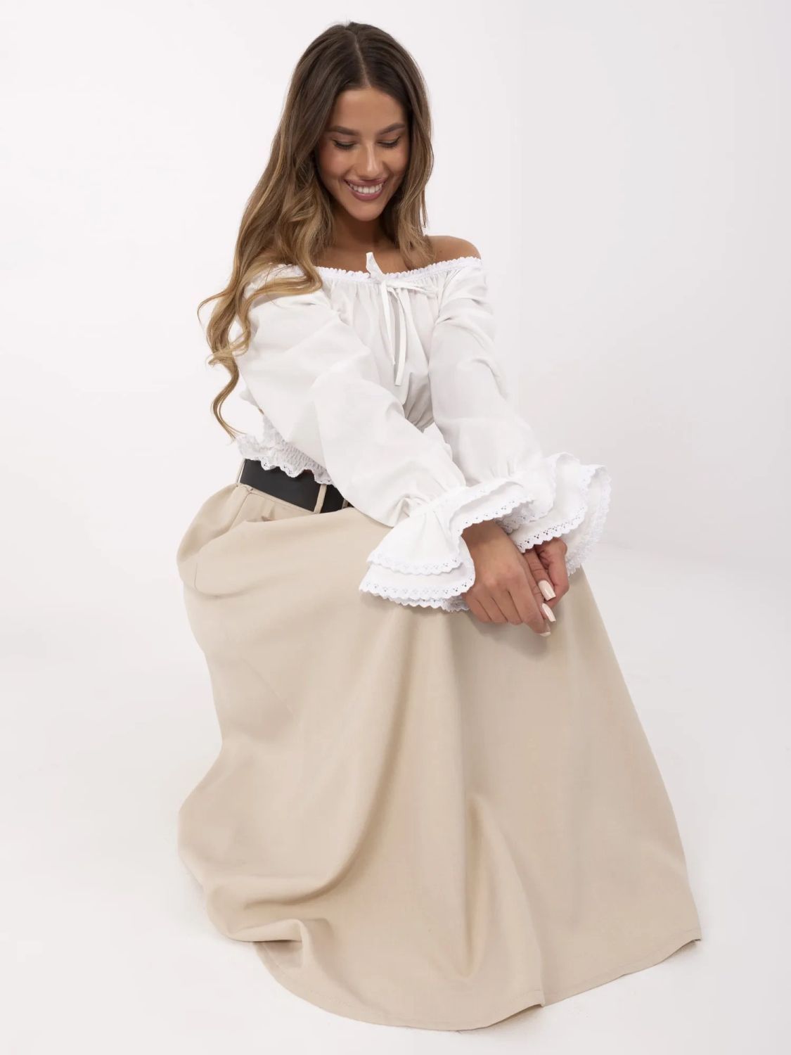 Eleganter Maxi-Rock in Beige