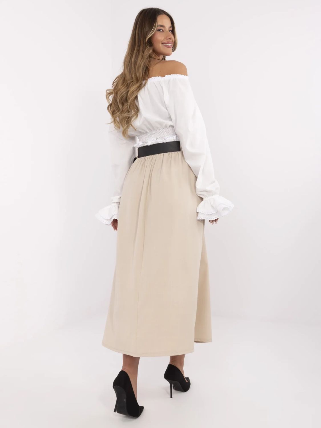 Eleganter Maxi-Rock in Beige