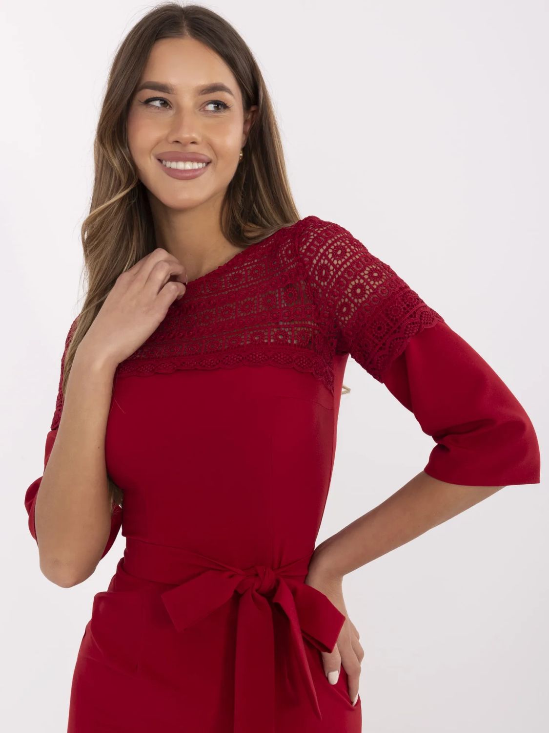 Elegantes bordeaux Cocktailkleid