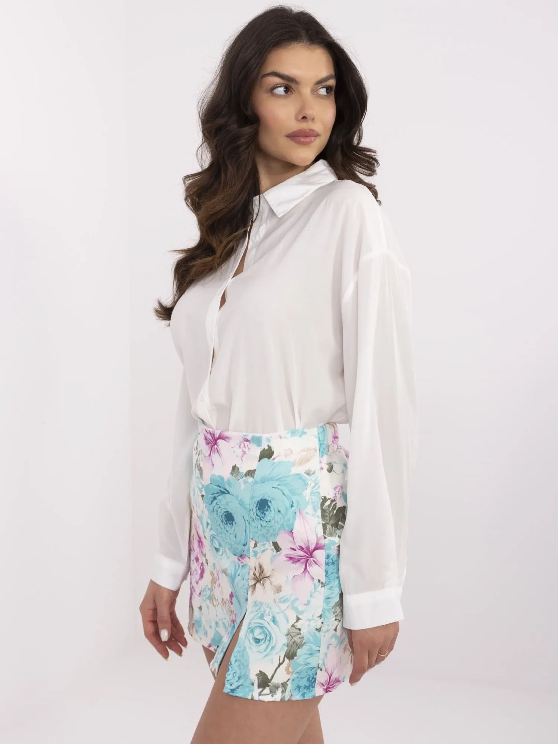 Eleganter Blumenrock in Mintgrün