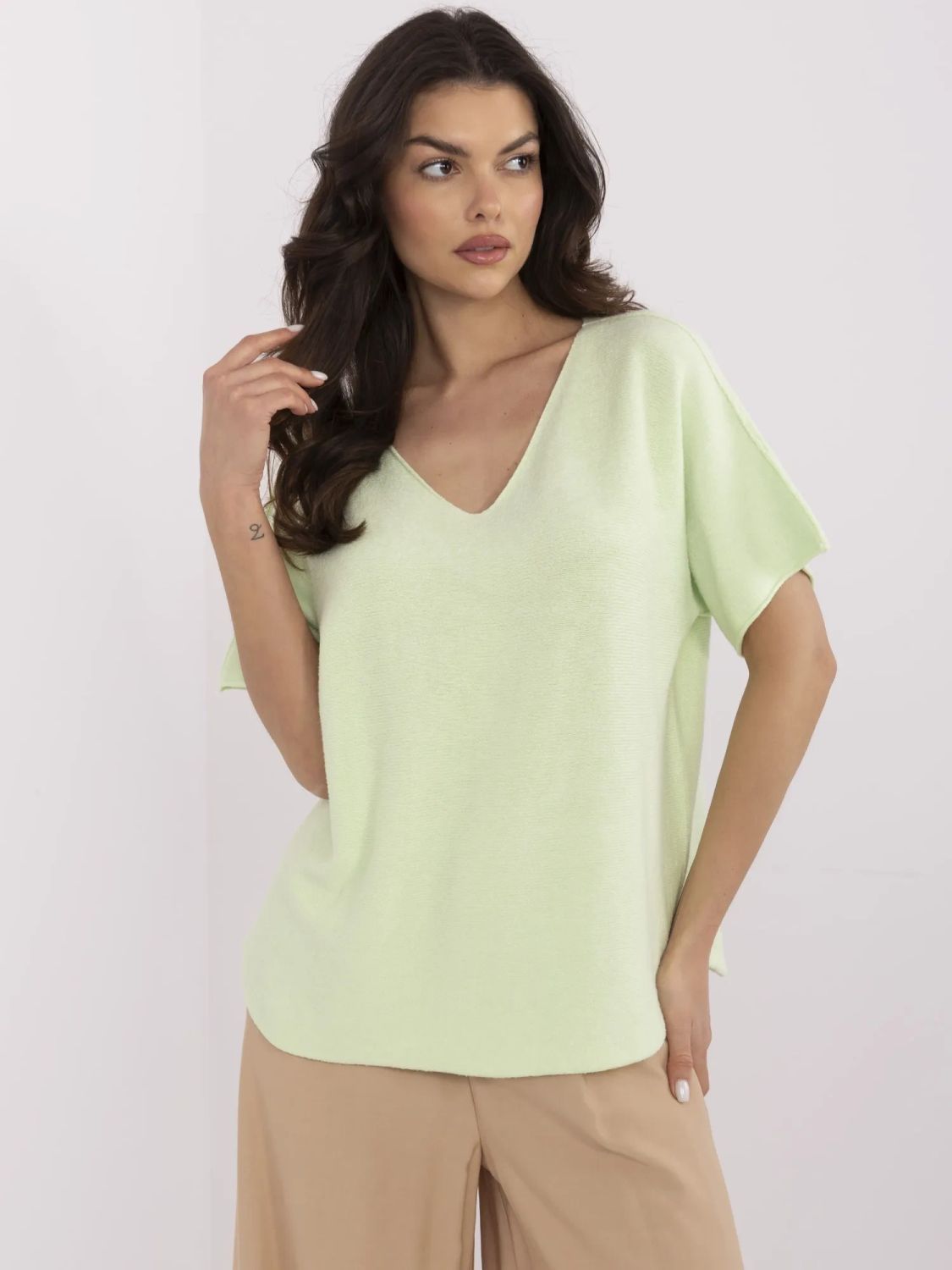 Wendepullover in Limettengrün