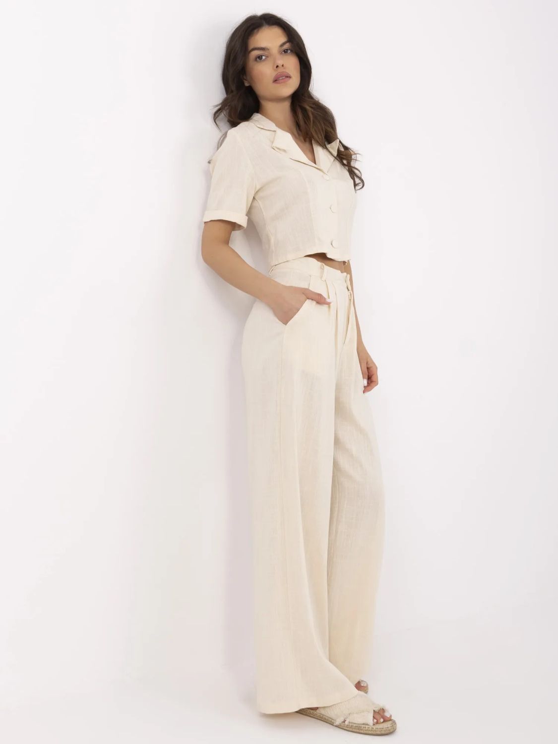 Eleganter Komplettanzug in hellem Beige